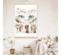 Yocheng Affiches aquarelles de Dieu Jésus, représentant la Bible chrétienne, pour la décoration du salon ou de la chambre d'enfant. 50x70cm sans cadre