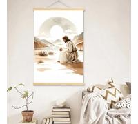 Yocheng Affiches aquarelles de Dieu Jésus, représentant la Bible chrétienne, pour la décoration du salon ou de la chambre d'enfant. 30x40cm sans cadre