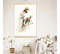 Yocheng Affiches aquarelles de Dieu Jésus, représentant la Bible chrétienne, pour la décoration du salon ou de la chambre d'enfant. 60x90cm sans cadre