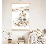 Yocheng Affiches aquarelles de Dieu Jésus, représentant la Bible chrétienne, pour la décoration du salon ou de la chambre d'enfant. 21x30cm sans cadre