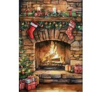 Yocheng Affiches d'ambiance de Noël, impressions classiques, arbre de Noël, Père Noël, scène de neige hivernale, peinture sur toile, décoration de salon et de maison 40x50cm sans cadre