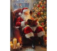 Yocheng Affiches d'ambiance de Noël, impressions classiques, arbre de Noël, Père Noël, scène de neige hivernale, peinture sur toile, décoration de salon et de maison 50x70cm sans cadre