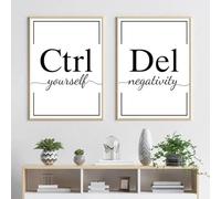 Yocheng affiches de motivation simples en noir et blanc, décoration murale inspirante pour bureau, décoration d'intérieur intéressante 60x90cmx2 sans cadre