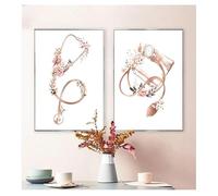 Yocheng Affiches et imprimés de cardiologue,images d'art murales de bureau,peinture sur toile,décor de médecin,cœur,stéthoscope,fleur médicale 40x50cmx2 Sans cadre