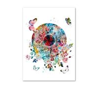 Yocheng Aquarelle abstraite représentant l'anatomie de l'œil - Affiches et impressions nordiques - Décoration murale - Peinture sur toile - Images médicales - Cabinet médical 60x90cm sans cadre