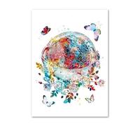 Yocheng Aquarelle abstraite représentant l'anatomie de l'œil - Affiches et impressions nordiques - Décoration murale - Peinture sur toile - Images médicales - Cabinet médical 21x30cm sans cadre