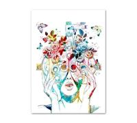 Yocheng Aquarelle abstraite représentant l'anatomie de l'œil - Affiches et impressions nordiques - Décoration murale - Peinture sur toile - Images médicales - Cabinet médical 60x90cm sans cadre