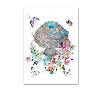 Yocheng Aquarelle abstraite représentant l'anatomie de l'œil - Affiches et impressions nordiques - Décoration murale - Peinture sur toile - Images médicales - Cabinet médical 60x90cm sans cadre