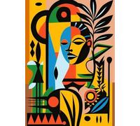 Yocheng Art africain abstrait, affiches et impressions sur toile, femmes noires, peinture murale, image pour salon, décoration d'intérieur 50x70cm sans cadre