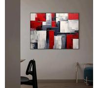 Yocheng Bloc de couleur de Texture noir rouge blanc,toile d'art d'épissure,affiche de peinture imprimée,salon chambre à coucher,porche,décoration murale de maison 50x70cm sans cadre