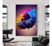 Yocheng Casque de jeu,affiche d'art mural,impression de jeu vidéo,peinture sur toile d'art nordique moderne,image pour salle de jeu d'adolescent,décor de maison 60x90cm sans cadre