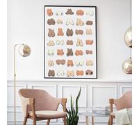 Yocheng Dessin mural amusant pour salle de bain, tous les seins, dessin mural pour salon, décoration de maison, peinture sur toile, affiche de puissance de fille et photo imprimée 30x40cm sans cadre