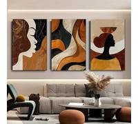 Yocheng Ensemble de 3 tableaux décoratifs abstraits 2D sur toile,style nordique,pour salon,entrée ou chambre. Décoration murale simple. 30x40cmx3 sans cadre