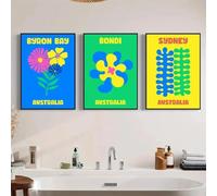 Yocheng Ensemble de 3 toiles décoratives - Affiches colorées sur le thème des fleurs et des voyages,avec des illustrations botaniques éclatantes 50x70cmx3 sans cadre