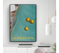 Yocheng Impression sur toile,affiche,peinture,La Dolce Vita,images murales,piscine au citron,nordique,vintage,italien,été,bleu,art pour le salon 40x50cm sans cadre