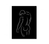 Yocheng Impressions gays homme baiser câlin amour toile peinture mur art photos abstrait corps ligne esquisse nordique salon chambre décoration maison 21x30cm sans cadre