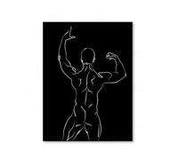 Yocheng Impressions gays homme baiser câlin amour toile peinture mur art photos abstrait corps ligne esquisse nordique salon chambre décoration maison 21x30cm sans cadre
