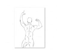 Yocheng Impressions gays homme baiser câlin amour toile peinture mur art photos abstrait corps ligne esquisse nordique salon chambre décoration maison 40x50cm sans cadre