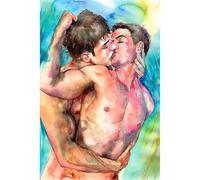 Yocheng Impressions sur toile représentant un corps masculin sexy et abstrait, décoration murale gay, idéale pour la maison ou le bureau. 40x50cm sans cadre