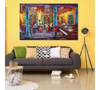 Yocheng Jazz vibrant dans la scène de Jazz facile et colorée, peinture sur toile imprimée, affiche abstraite, image pour décoration de salon et de maison 60x90cm sans cadre