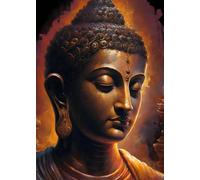 Yocheng Statue abstraite de Bouddha méditant assis sur un lotus, affiche religieuse sur toile, tableau mural, décoration pour la maison 30x40cm sans cadre