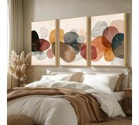 Yocheng Tableau abstrait en 3 panneaux,décoration murale abstraite en 3 pièces,œuvre d'art abstraite sur toile pour bureaux et salles de bains,affiche 50x70cmx3 sans cadre