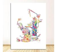 Yocheng Toile de peinture d'anatomie, tableau de dentiste, Art mural médical, aquarelle, décor mural de clinique, équipement dentaire, affiche de dents 60x90cm sans cadre