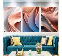 Yocheng Un ensemble de trois toiles imprimées aux couleurs géométriques vibrantes,adaptées à la décoration murale intérieure et extérieure,reproduisant des peintures à l'huile. 50x70cmx3 sans cadre