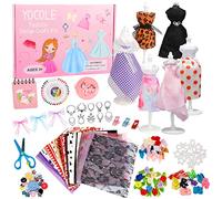 YOCOLE 300+ Fashion Design Kit, Création de Mode Couture Enfants, Loisirs Créatifs Activites Manuelles avec Mannequins Accessoire Carnet de Croquis, Cadeau D'anniversaire Fille 8 9 10 11 12 Ans