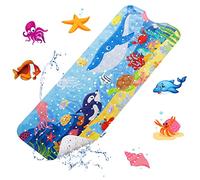 YOCOLE Tapis de Bain Antidérapant Bebe, 100x40cm Tapis Antidérapant Baignoire, Anti Glisse Tapis de Douche avec 200 Ventouse Matériel de PVC pour Enfants et Bébé, sans BPA & Lavable en Machine