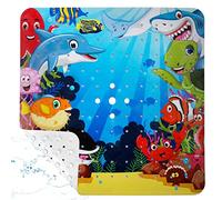 YOCOLE Tapis de Douche Antidérapant 53x53cm, Tapis de Bain Antidérapant Bebe, Anti Glisse Tapis Antidérapant Baignoire avec Ventouse Matériel de PVC pour Enfants et Bébé, sans BPA & Lavable en Machine