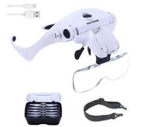 Yoctosun Loupe Frontale à LED Rechargeable Mains Libres avec 2 LED pour bijoutier et Bandeau interchangeables