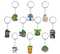 Yoda Porte Clef Enfant - 10Pcs Anime Porte Cléf Star Mignon Porte-Clés Wars 3D Figural Porte cle Pendentif Keychain Porte Clé Décoration pour Sacs à Main Sacs à Dos Clés Cadeau d'anniversaire Enfant