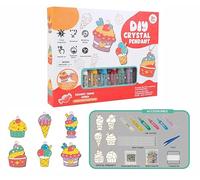 YODAOLI DIY Crystal Paint Arts and Crafts Set, DIY Crystal Pendant Kit, Diamond Painting Keychains Kit for Girls Crafts, 2024 New Cartoon No-Baking Crystal Glue Painting (Dessert)