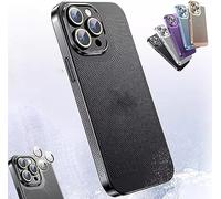 YODAOLI Electroplating Heat Dissipation Phone Case, 2023 New Heat Dissipation Plating Fine Hole Protector for iPhone Case, for iPhone 14/13/12/11Pro Max (Black,for iPhone 12Mini)
