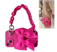 YODAOLI Exquisite Bow Phone Case, 2025 New Bow Phone Case, Red Bow Phone Case Christmas, Pink Red Bow Phone Case, 3D Bow Shaped Phone Cover, for iPhone 16-11 Series (for iPhone 16,Rose Red)