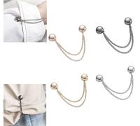 YODAOLI Multi-Function Magnetic Clothing Clips, 4 Pack Strongest Magnetic Strength Buttons Clips, Powerful Hijab Magnets with Chain, Multi-Purpose Magnetic Pinless Brooch for Women (One of Each)