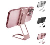 YODAOLI New Upgraded Back Clip Type 360 Folding Bracket, 2024 New Cell Phone Stand, Fully Adjustable Foldable Desktop Phone Holder for iPhone 15 14 13 12 11 Pro Max, All Phone (Rose Gold)