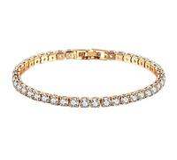 YODAOLI Sparkling Moissanite Bracelet, Moissanite Tennis Bracelet for Women, Sparkling Moissanite Bracelet for Women (Gold,18cm)