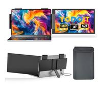 Yodoit Écran Portable 14" pour Ordinateur, 1080P FHD Extension Moniteur Portable pour Ordinateur Portable 14''-16'' avec Type C & HDMI Plug & Play, Compatible Mac, Windows, Chrome