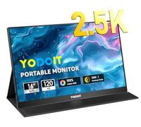 Yodoit Écran Portable 16" 2,5K, QHD 120Hz Moniteur Portable 2560 × 1600 IPS Display HDMI USB Type C HDR Ecran avec Haut-parleurs Intégrés pour PC/Ordinateur Portable/MacBook/PS3/4/5/Xbox/TV