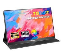 Yodoit Écran Portable 17,3" 1920 × 1080 FHD Moniteur Portable IPS 100% SRGB Display HDMI USB Type C Eye Care Ecran avec Haut-parleurs Intégrés pour PC/Ordinateur Portable/MacBook/Xbox/PS4 5/Switch/TV