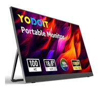 Yodoit Écran Portable 18,5" 100 Hz, 1920 × 1080 FHD Moniteur IPS 100% SRGB Display HDMI USB Type C avec Haut-parleurs Intégrés pour PC/Ordinateur Portable/MacBook/Xbox/PS4 5/TV