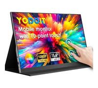 Yodoit Écran tactile portable 10 points 15,6" FHD IPS avec port USB de type C et haut-parleurs avec Smart Cover Compatible avec PC, MacBook, Xbox (Noir)