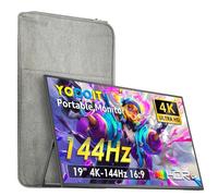 Yodoit Moniteur portable 19" 4K 144 Hz, écran UHD 3840 x 2160 avec béquille IPS écran avec type C, mini HDMI, haut-parleurs intégrés, compatible avec PC, ordinateur portable, MacBook, PS3/4/5