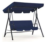 YODOLLA Balancelle de Jardin 3 Places avec Auvant Réglable - 172 x 112 x 150 CM -Métal - Bleu Marine