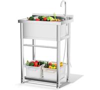YODOLLA Evier Cuisine Professionnel|Évier Exterieur Mobile 1 bac pour Bar