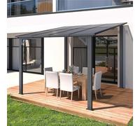 YODOLLA Pergola Aluminium 2,4 x 2,4 m - Pergola Jardin Exterieur - Toit Incliné pour Ombre - Résistant aux UV & Intempéries - Noir
