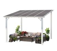 YODOLLA Pergola Murale en Aluminium et Polycarbonate - Résistante aux intempéries - 3 x 3m - Blanche