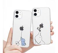 Yoedge 2 pièces Coque pour iPhone 11 6,1", Ultra Fine Etui Transparente Silicone Gel TPU Souple Cover avec Mignon Motif Dessin, Housse de Protection Antichoc Bumper Case pour iPhone 11, Elephant